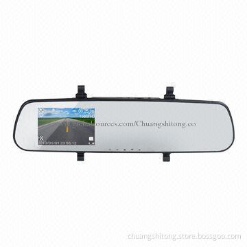 Dual Lens Rear-view Mirror and Car Video Recorder, 140 Degrees, 50/60Hz Frequency